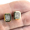 14K Gold Baguette Diamond Stud Earrings – Modern Minimalist Style