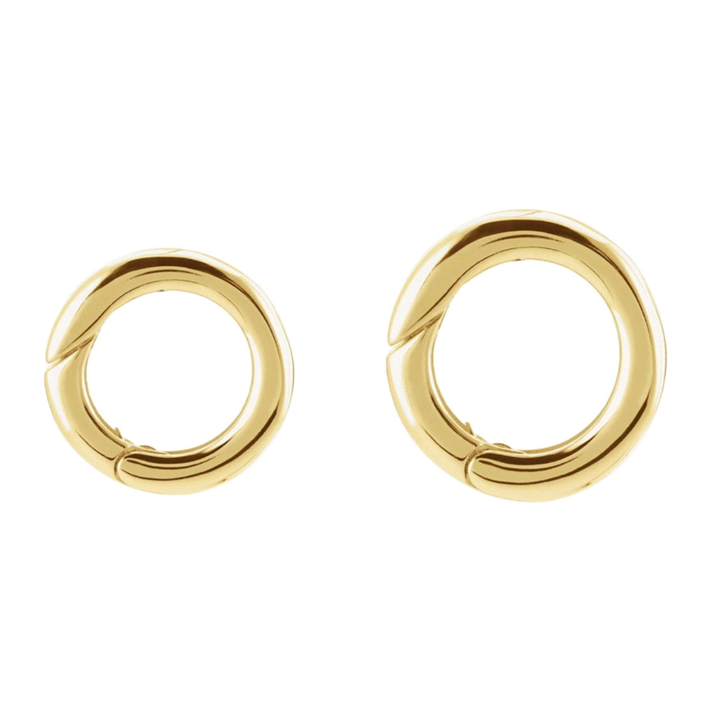 14k Gold Jumbo Push Gate Enhancer 15mm Charm Holder Ring
