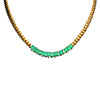 Emerald Pear Cut Tennis Necklace – 16.5” Gold Statement Chain