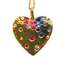 14k Multi Gemstone Heart Pendant Necklace