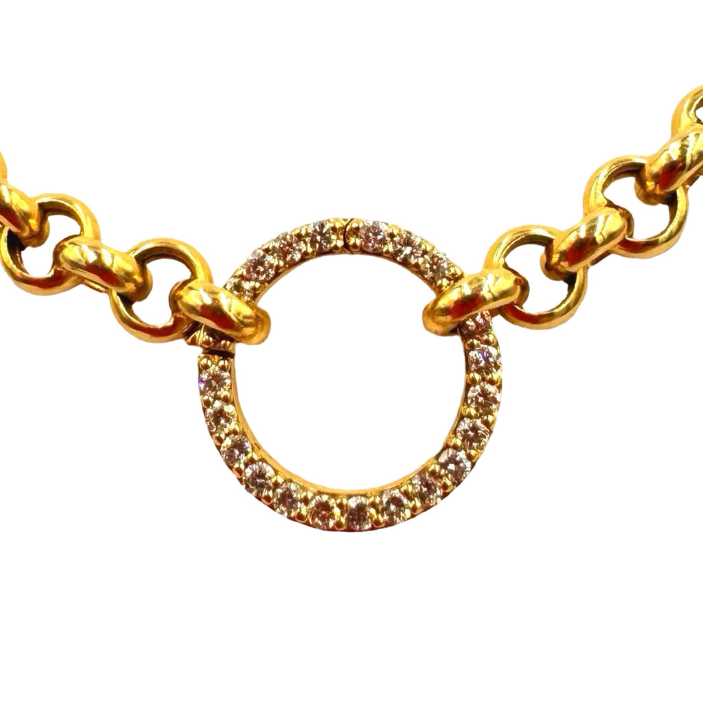 14K Gold Diamond Chain Connector: .12ct Diamond Enhancer