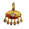 14k Gold Evil Eye Necklace with Marquis Diamond & Six Teardrop Diamonds
