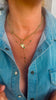 14k Gold Emerald and Diamond Lariat Necklace – Adjustable 18" Layering Necklace with 3" Drop