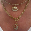14k Gold Evil Eye Necklace with Marquis Diamond & Six Teardrop Diamonds
