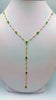 14k Gold Emerald and Diamond Lariat Necklace – Adjustable 18" Layering Necklace with 3" Drop