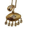 14k Gold Evil Eye Necklace with Marquis Diamond & Six Teardrop Diamonds