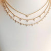 14K Gold Triple Diamond Cluster Tennis Necklace, 16” + 2” Extender, 4.06ct Diamond Choker
