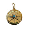 True North Compass Pendant – 14k Gold with Diamond Turquoise Accent