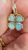14K Gold Opal Heart Clover Pendant