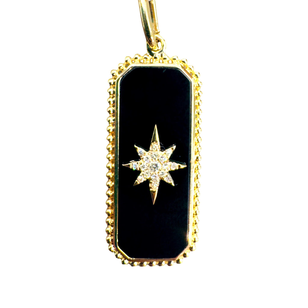 Black onyx, Northstar Tag Charm