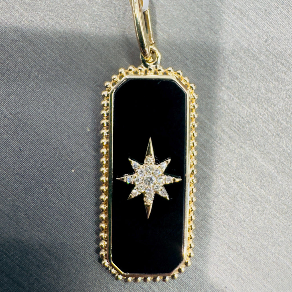 Black onyx, Northstar Tag Charm
