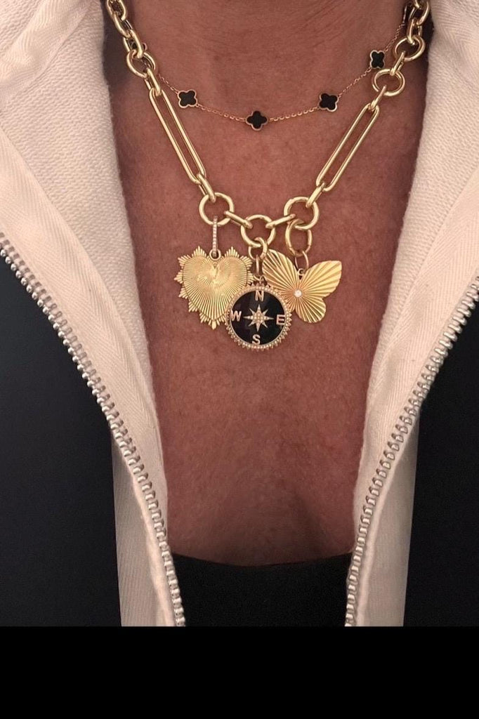 14k Gold Jumbo Mixed Link Chain Necklace-Sculptural Statement Chain