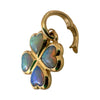 14K Gold Opal Heart Clover Pendant
