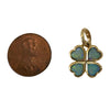 14K Gold Opal Heart Clover Pendant