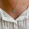 14K Gold Opal Heart Clover Pendant