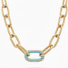 14k Gold Jumbo Paperclip Chain with Diamond Carbiner Claspe | Statement Link Necklace