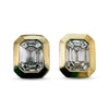 14K Gold Baguette Diamond Stud Earrings – Modern Minimalist Style