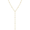 Custom 14k Gold Diamond Lariat Necklace – Adjustable 18" Layering Necklace with Drop