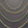 14K Gold Turquoise & Diamond Bezel Drop Fringe Necklace
