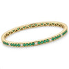 Emerald and Diamond Bangle Bracelet – 14K Gold