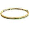 Emerald and Diamond Bangle Bracelet – 14K Gold