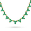 14K Gold Emerald Triple Cluster Tennis Necklace – 2.81ct Emeralds
