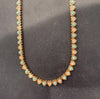 14K Yellow Gold Turquoise & Diamond Heart Tennis Necklace – 1.36ct Diamonds
