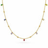 18K Gold Multicolor Gemstone & Diamond Station Necklace – The Palette Necklace