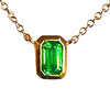 14K Gold Emerald Baguette Necklace
