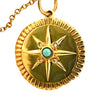 True North Compass Pendant – 14k Gold with Diamond Turquoise Accent