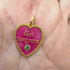 Vintage 18k French Enamel Heart Pendant | Emerald “Toi Toujours” Charm