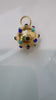 14k Gold Sputnik Charm Pendant – Vintage Style Gemstone Orb with Cabochon Lapis, Turquoise & Onyx