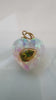 Hand Carved Opal Heart Pendant – 14K Gold, Peridot Gemstone Charm