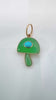 14K Gold Mushroom Pendant – Green Agate & Turquoise Charm – Good Luck Jewelry